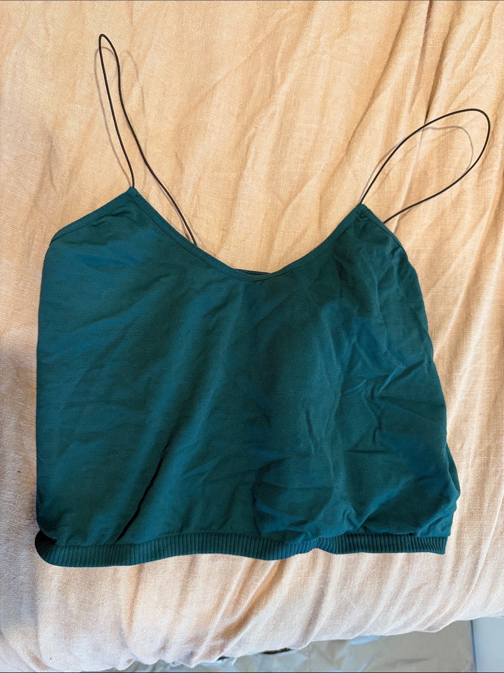 Free People Teal Slim-Strip Camisole